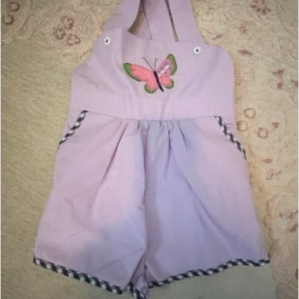 Purple Romper with Butterfly Design